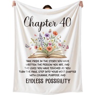 Blanket 40th Birthday Gifts Women 40 Year Old Birthday Gifts for Women New Chapter Blanket Birthday 