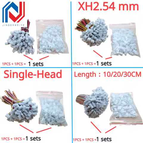 10Sets XH2.54 mm Pitch 2Pin 3Pin 4Pin 5/6/7/8/9/10 Pin Single-Head Wire To Board Connector 10/20/30c