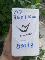 Giấy in nhiệt tem in đơn có keo dính sẵn khổ A6 A7 Cuộn/Tệp 300 tờ 500 tờ tiện dụng dùng cho máy in