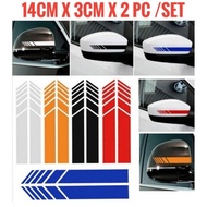 2pc Car Sticker Line Mirror Auto Body Decal Stripe Vinyl Graphic reflector motor helmet perodua proton axia myvi DIY