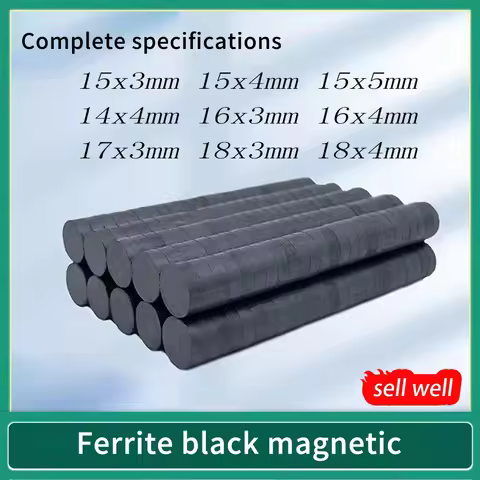 Black Round Strong Magnets Dia 14mm 15mm 16mm 17mm 18mm Ferrite Ordinary Magnet Y30 Black Disc Fridg
