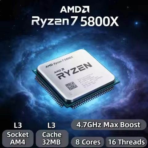 AMD R7 5800X Ryzen 7 5800X Zen3 Architecture PCIe 4.0 8 Core 16 Thread 7nm 32MB L3 Cache Socket AM4