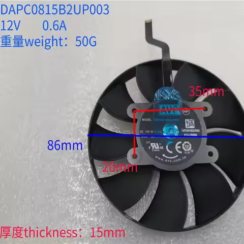 DAPC0815B2UP003 for NVIDIA GeForce RTX 3080 3080 Ti FE Fan