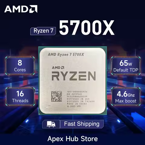 AMD Ryzen 7 5700X 3.4GHz 8-Core 16-Thread 7NM L3=32M DDR4 R7 5700X Processor 65W Socket AM4 New With