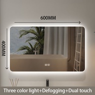 Bathroom Intelligent Mirror Backlit Rectangular Mirror Beauty and Makeup Dimming 3-color Dimming Mir