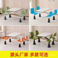 4 People Student Conjoined Dining Table Chair Professional Cafeteria Table School Restaurant Staff 6