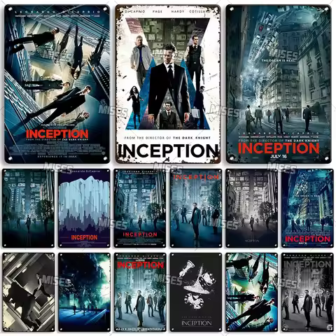 MISES American Movie Inception Poster Metal Tin Sign Retro Metal Sign Poster Home Garage Cafe Metal 