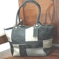tas coach patchwork second preloved tote