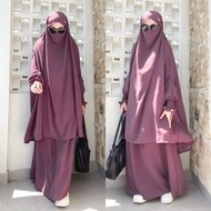 [✅Baru] Set Setelan French Khimar Lengan Smock Ring Cincin Cadar