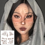 Temporary tattoo sticker Halloween cosplay Mrs. Jessica Dune imitation makeup colorful disposable ta