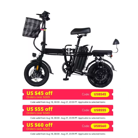 GLEERIDE A9 14" Mini Folding Electric Bike 500W Motor 48V 15Ah Battery