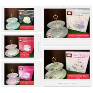 New Vantage 2Tiee Porcelain Serving Tray Pinggan 2Tingkat Assorted Design