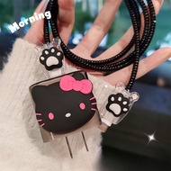 Sanrio Hello Kitty Charger Data Cable Protector Case Winder Kit Compatible for Apple 18W 20W Charger
