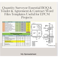 Quantity Surveyor Essential BOQ & Tender & Agreement & Contract Word Files Templates Useful for EPCM