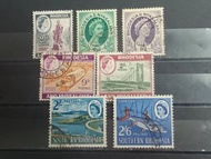 1954-66南羅德西亞和尼亞薩蘭QE II 郵票一份