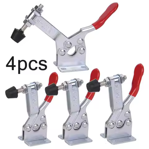 4PCS GH-201B Toggle Clamps 100kg Quick Release Horizontal Clamps Locking Lever Fastener Hand Tools W