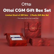 Ottai CGM 2แพ็คชุดกล่องใส่ของขวัญวันหยุดเซ็นเซอร์การติดตามระดับน้ำตาลกลูโคสอย่างต่อเนื่อง