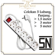 JUKE Colokan Listrik 5 Lubang Stop Kontak Colokan Cok Original SNI Panjang Kabel 15 Meter / 3 Meter / 5 Meter / 10 Meter