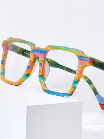 FONEX HEPIDEM Acetate Eyeglasses Frame Men New Square Brand Design Glasses Women Retro Vintage Eyewe