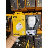 Charger REXI CP30-C usb charger 18W with type c cable Quick charger