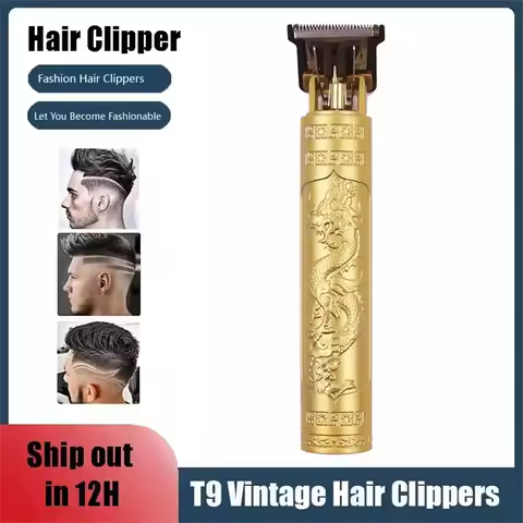 Retro T9 Hair Clipper Beard Clipper Body Clipper Electric Men's Hair Clipper 0mm Professional Electr