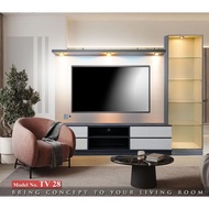 [TSB-TV28]8FT TV Cabinet with SPOTLIGHT & Solid Wall/8 Kaki Kabinet TV Lampu Sorot/Almari TV Modern