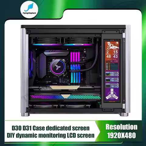 Customized IPS LCD Screen for Jonsbo D30 or D31 Computer Csae, 1920X480 DIY Dynamic Monitoring Displ