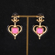 CHANEL(香奈兒)  合金 樹脂 23P 愛心 吊墜 耳環耳釘
