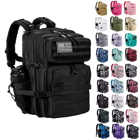 LHI 45L/35L/25L Tactical Backpack for Men and Women Waterproof Athlete Gym Outdoor Bag Travel Hiking