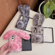 Furry 3D Bunny Ear Phone Case For OnePlus Ace 6 6T 5 Pro Ultra Racing 3 3V 2 Pro 2V Turbo 6X 6 6V 5G