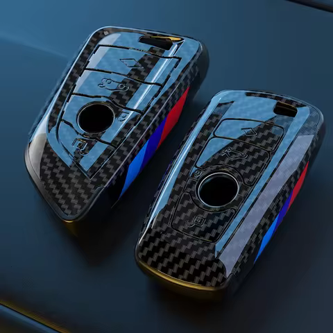 1pc Car Remote Key Fob Case Cover Carbon Fiber Look Texture Key Case For BMW 1 2 3 4 SERIES F20 F22 