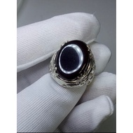 Cincin Permata Batu 💎Akik yaman Habsyi suluh merah asli ikat perak 925.