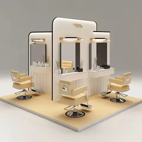 M2 Display Led Modern Gold Mirror Hair Salon Shop Display Cabinet for Mall Kiosk Store Design Hair S