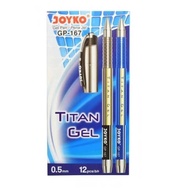 PULPEN JOYKO TITAN GP-167 1 PACK 12 PCS / POLPEN JEL TITAN / BALLPOINT GEL 1 LUSIN / JEL PEN JOYKO