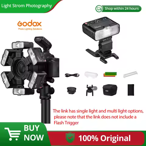Godox MF12 MF12-K2 Macro Flash 2 Light Kit Mini Speedlite built-in Godox X System TTL Flash + Color 
