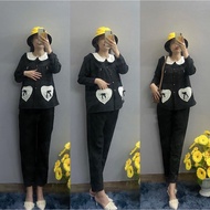 Bộ bầu - bộ sau sinh - ( L.S - Gân Đũi Túi Tim - Dài ) - chất liệu Gân Đũi Mềm - kiểu mới thời trang