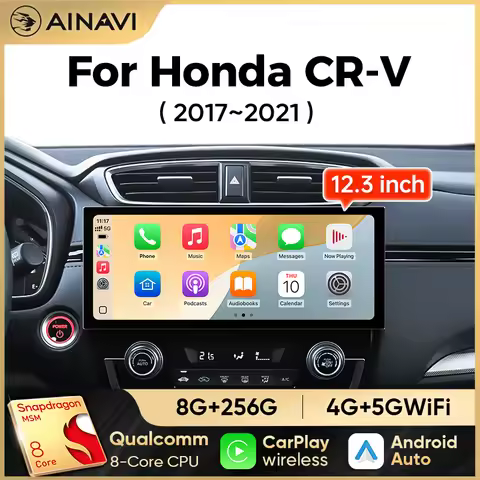 Ainavi 12.3 Inch For Honda CRV CR-V 2017 2018 2019 2020 2021 Wireless Carplay Android Auto Radio Car