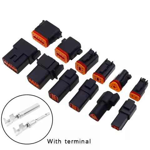 1set Deutsch Black DT connector DT06-2S/DT04-2P 2P 3P 4P 6P 8P 12P waterproof electrical connector f