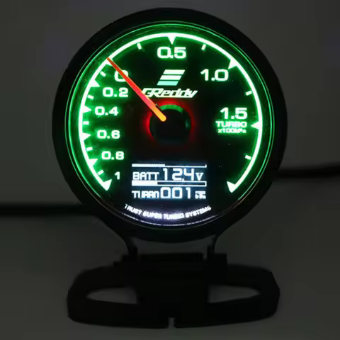 62mm Greddi Gauge 7 Colors LCD Digital Display Turbo Boost Water Temp Oil Temp Oil Pressure Fuel Pre