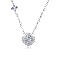 [100% Authentic] Lucky 4-Leaf Clover Moissanite Necklace for Women Elegant Sophisticated Design Perf