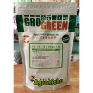 AG GROGREEN NPK FOLIAR FERTILIZER | SOLUBLE FERTILIZER | PRODUCT OF BELGIUM | 18-18-18+3MgO+TE | 12-