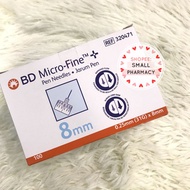BD Microfine 0.25mm 31G 8mm Needle 100s 204717