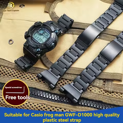 For Casio G-SHOCK Sixth Generation Frogman Diving Watch 3445 GWF-D1000B Modified Lightweight Steel S