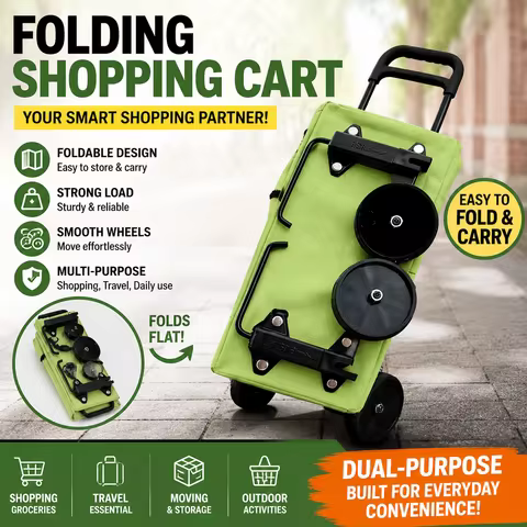 Shopping bag with wheels, foldable, grocery shopping cart, tugboat, portable, women's large capacity