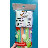 Contents 100 Pcs Funky Thread Straws Funky Strawberry Straws Bent Funky