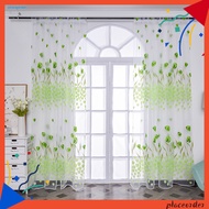 [PO] 1 Sheet Window Gauze Rod Pocket Design Pastoral Translucent Beautiful Printing Sheer Curtain Home Decoration
