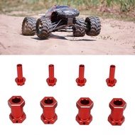 RC Wheel Hex Hub Aluminum Alloy Replacement 12mm Hubs Extension for 1/10 Climbing Car (Red)
