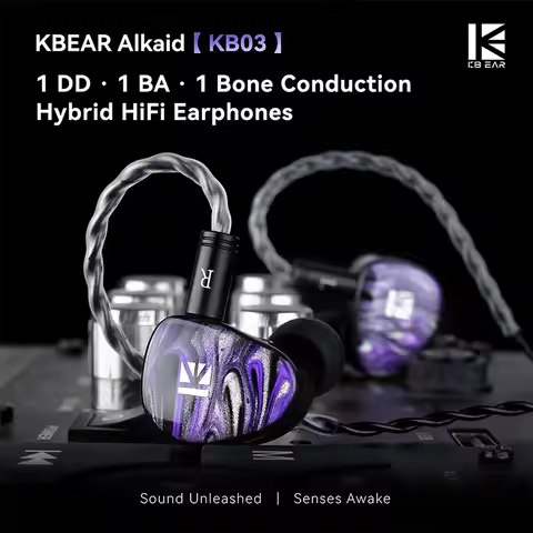 KBEAR KB03 Bone Conduction & DD & BA Hybrid HiFi Earphones Sound Unleashed In Ear Monitor Wired Head