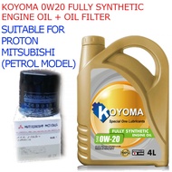 MITSUBISHI / PROTON OIL FILTER + KOYOMA 0W20 FULLY SYNTHETIC ENGINE OIL