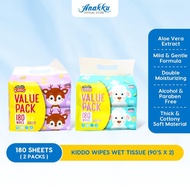 [Value Pack] Anakku Kiddo Wipes Wet Tissue (90's x 2) WT90/2-C1